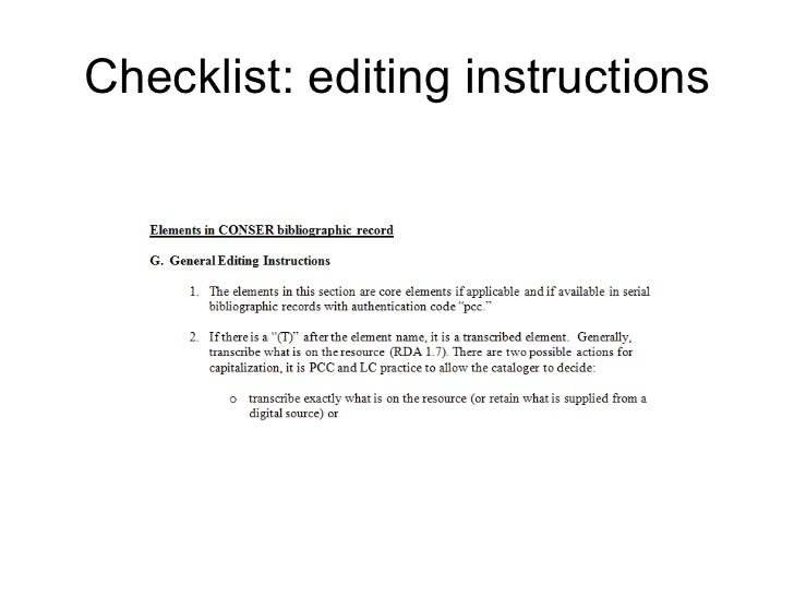 Serials Checklist